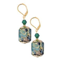 Lampglas Uhani iz 24-k zlata Decent Emerald Oasis iz biserov Lampglas ECU68