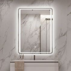 S6 Steklarstvo Šest LED ogledalo S64B, 60x80cm, LED kopalniško ogledalo, 3 barve LED, antifog, dimmer