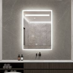 S6 Steklarstvo Šest LED ogledalo S61C, 60x80cm, 3barve LED, dimmer, grelna funkcija Antifog