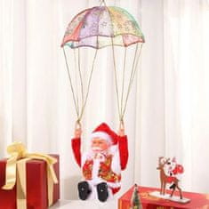 Mormark Pojoči Božiček s padalom + Plezajoči božiček na vrvi z glasbo, Božična dekoracija SWINGCLIMB