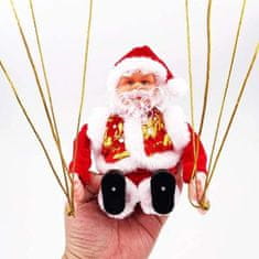 Mormark Pojoči Božiček s padalom + Plezajoči božiček na vrvi z glasbo, Božična dekoracija SWINGCLIMB