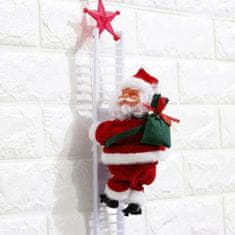 HOME & MARKER® Božiček na lestvi, Plezajoči Božiček, Božiček z glasbo, Božična dekoracija, Božični okraski | LADDERSANTA