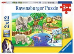 Ravensburger Sestavljanka Živali v živalskem vrtu 2x12 kosov