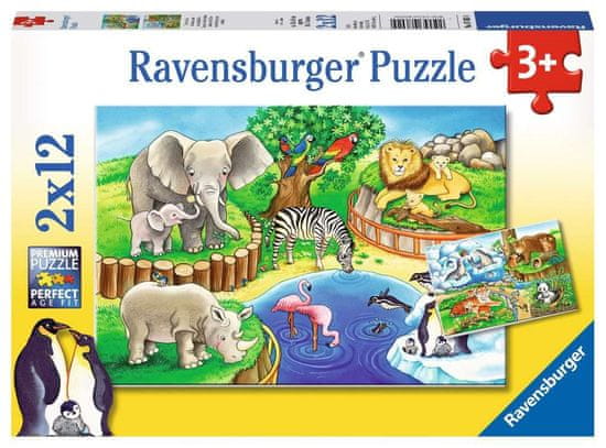 Ravensburger Sestavljanka Živali v živalskem vrtu 2x12 kosov