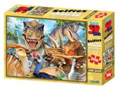 Prime 3D Sestavljanka 3D - Dino Selfie / 100 kosov