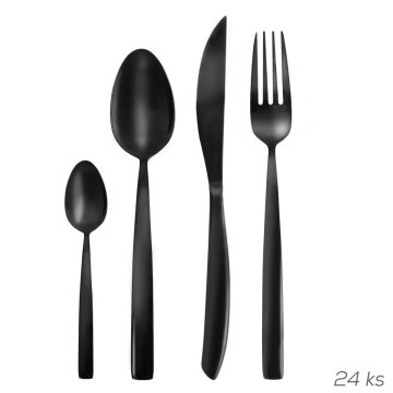 Apetit Jedilni pribor 24d. ČRNI LUKSUZ
