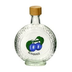 Kovovýroba Jeníkov Steklena steklenica 350ml PEGGY z lesenim pokrovom SWESTKA