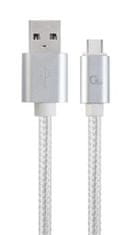 Kabel USB 3.0 AM do Type-C (AM/CM), 1,8 m, pleten, srebrn, blister