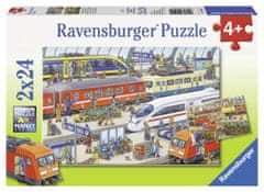 Ravensburger Zaposlena železniška postaja, sestavljanka 2x24 kosov