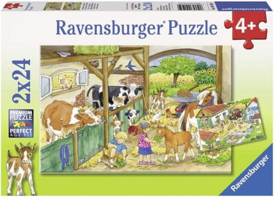 Ravensburger Dan na kmetiji Sestavljanka 2x24 kosov