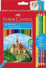 Faber-Castell barvice 36 kosov + svinčnik, svinčnik in duo barvice