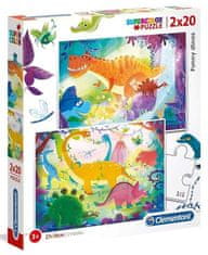 Clementoni Puzzle Zabavni dinozavri 2x20 kosov