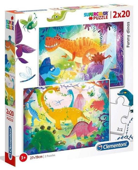Clementoni Puzzle Zabavni dinozavri 2x20 kosov
