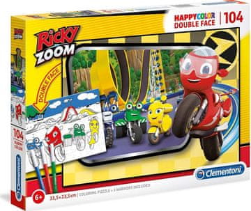 Clementoni Dvostranska sestavljanka Ricky Zoom 104 kosov
