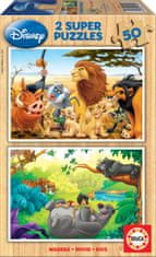 Educa Lesena sestavljanka Disney Animal Friends 2x50 kosov