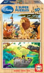 Educa Lesena sestavljanka Disney Animal Friends 2x50 kosov