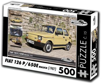 RETRO-AUTA Puzzle št. 15 Fiat 126 P,650E Maluch (1987) 500 kosov