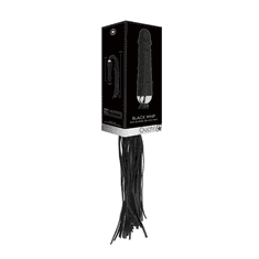 Ouch Črni bič Črni bič z realističnim silikonskim vibratorjem - črn