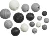 Mešanica lesenih kroglic - črna, siva, bela 20 kosov