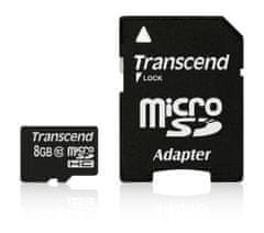 Transcend Pomnilniška kartica 8 GB microSDHC (razred 10) (z adapterjem)