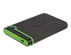 Transcend 4TB StoreJet 25M3C SLIM, 2,5", USB-C (3.1 Gen 1), zunanji disk proti udarcem, tanek profil, sivo-zelen