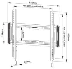Neomounts WL30-550BL14/Display holder/wall/32-65"/fixed/VESA 400X400/load capacity 60kg/ultra slim/black