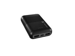 Natec powerbank TREVI COMPACT 10000 mAh 2x USB-A + 1x USB-C, črna