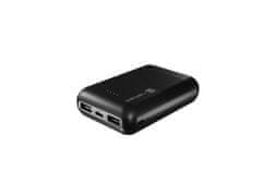 Natec powerbank TREVI COMPACT 10000 mAh 2x USB-A + 1x USB-C, črna
