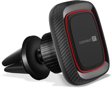 Connect IT InCarz 4Strong360 CARBON univerzalno magnetno držalo za avto, 4 magneti, RDEČE
