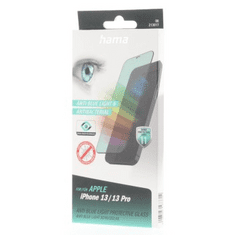 Hama Anti-Bluelight+Antibakterijsko, 3D zaščitno steklo za Apple iPhone 13/13 Pro