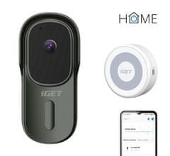 iGET HOME Doorbell DS1 Anthracite + CHS1 White - Baterijski video zvonec WiFi, komplet z zvočnikom, CZ