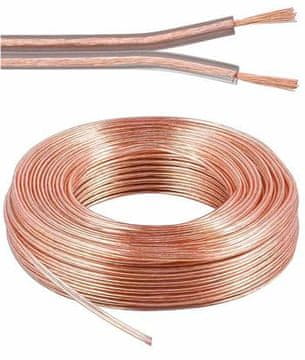PremiumCord Zvočniški kabli 99,9% baker 2x0,75mm2 50m