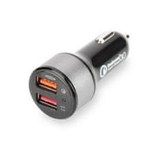 Ednet Avtomobilski polnilec Digitus USB, hitro polnjenje 3.0, 2 vhoda 12-24 V, izhodi: 3-6,5 V/3 A, 5 V/2,4 A