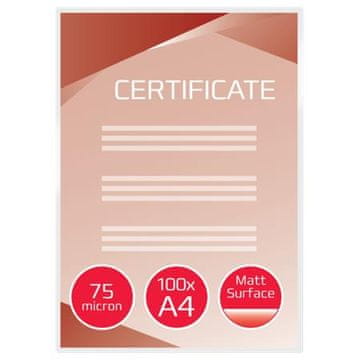 GBC Žepki za laminiranje A4, 75 mic, mat (100)