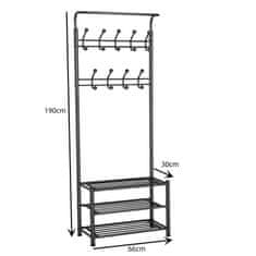 Severno LUKKA stojalo za oblačila in čevlje črno
