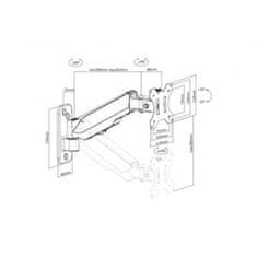 Digitus Stenski nosilec za enojni monitor, plinska vzmet 17-32", 8 kg (max.), črna Vesa 75x100