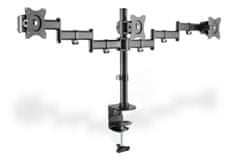 Digitus Namizni nosilec za tri monitorje, 15-27", črn max. Nosilnost 3x8 kg, VESA max. 100x100