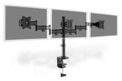 Digitus Namizni nosilec za tri monitorje, 15-27", črn max. Nosilnost 3x8 kg, VESA max. 100x100
