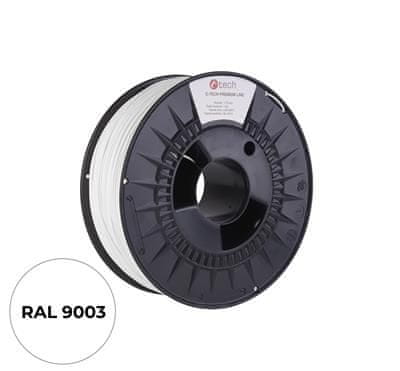 C-Tech PREMIUM LINE tiskarska vrvica (filament), ABS, transportna bela, RAL9003, 1,75mm, 1kg