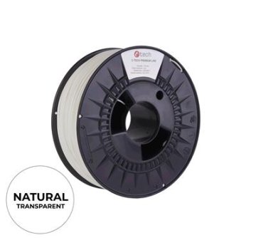 C-Tech Filament za tiskanje PREMIUM LINE, PETG, prozoren, 1,75 mm, 1 kg