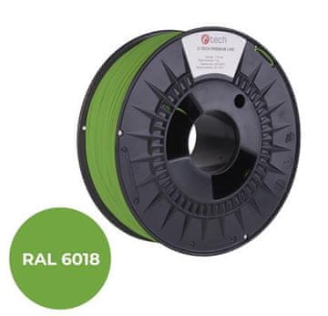 C-Tech tiskarska vrvica PREMIUM LINE ( filament ), PETG, zeleno-rumena, RAL6018, 1,75 mm, 1 kg