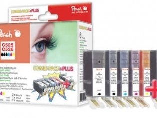 Peach združljive kartuše Canon PGI-525/CLI-526 MultiPack Plus, 3xčrna, cian, magenta, rumena, 2x19ml, 4x10ml