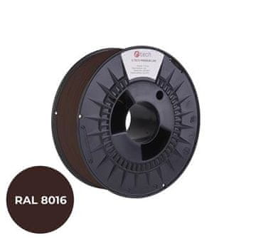 C-Tech Tiskarska vrvica (filament) PREMIUM LINE, PETG, mahagonsko rjava, RAL8016, 1,75 mm, 1 kg
