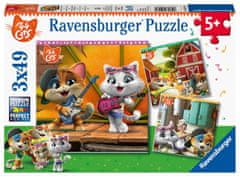 Ravensburger Sestavljanka Dobrodošli pri 44 mačkah/3x49 kosov