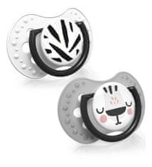 LOVI Silikonski dudelec Dynamic Salt&amp;Pepper 6-18m 2 kosa