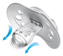 LOVI Silikonski dudelec Dynamic Salt&amp;Pepper 6-18m 2 kosa