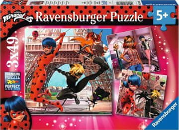 Ravensburger Puzzle Čarobna ladjica in črni maček 3x49 kosov
