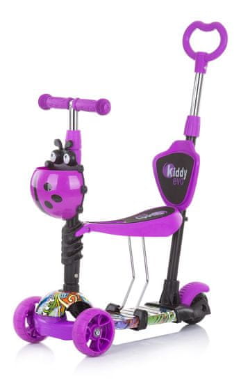 Chipolino Skuter z vodilno palico Kiddy Evo 3v1 Purple Graffiti