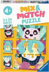 Puzzle Mix&amp;Match: Smešne živali 3x24 kosov