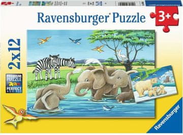 Ravensburger Puzzle Živalski mladiči 2x12 kosov